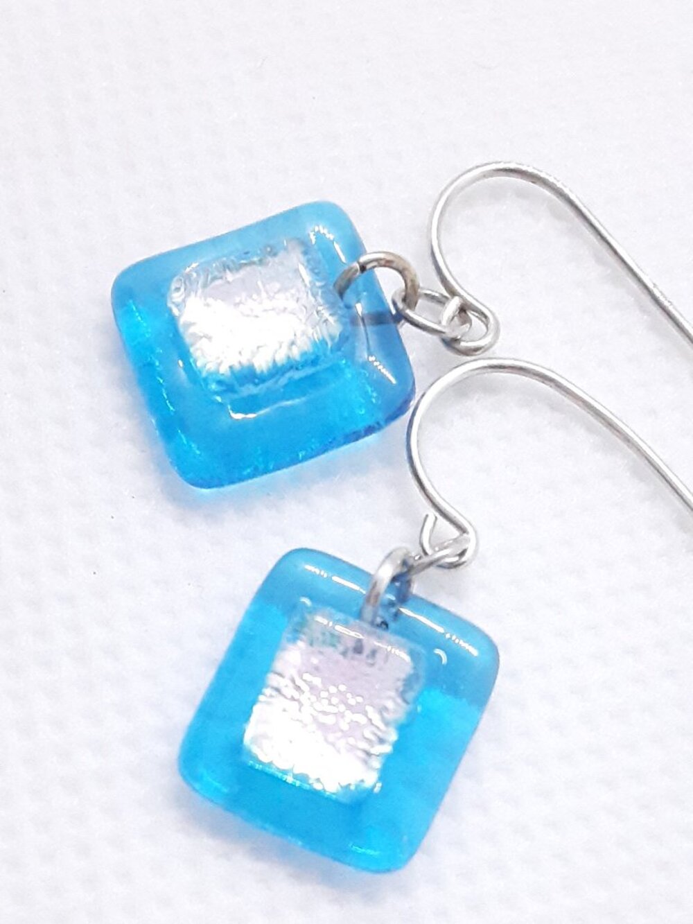 HOST PICK!!  NEW ocean blue glass French wire earrings - Picture 10 of 10